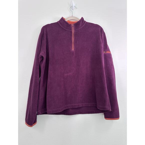 HORNY TOAD 1/4 Zip Fleece Jacket Sz XL Burgundy Orange Daphne Pullover Gorpcore - Picture 2 of 9